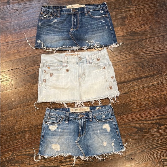 Hollister Dresses & Skirts - HCO and Abercrombie and Fitch denim mini skirt bundle